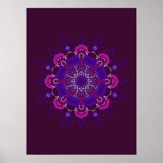 Punktmalerei trifft auf Mandala 1.21 Poster