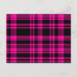Punky Hot Pink Plaid Postcard
