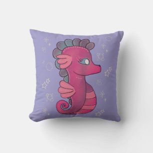 Punky Seahorse Cute Pink Seahorse Cushion