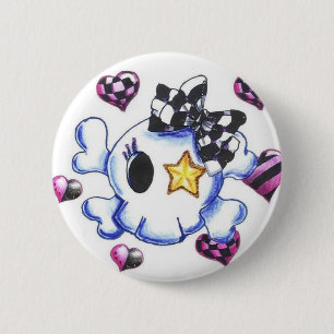 Punky Skull 6 Cm Round Badge