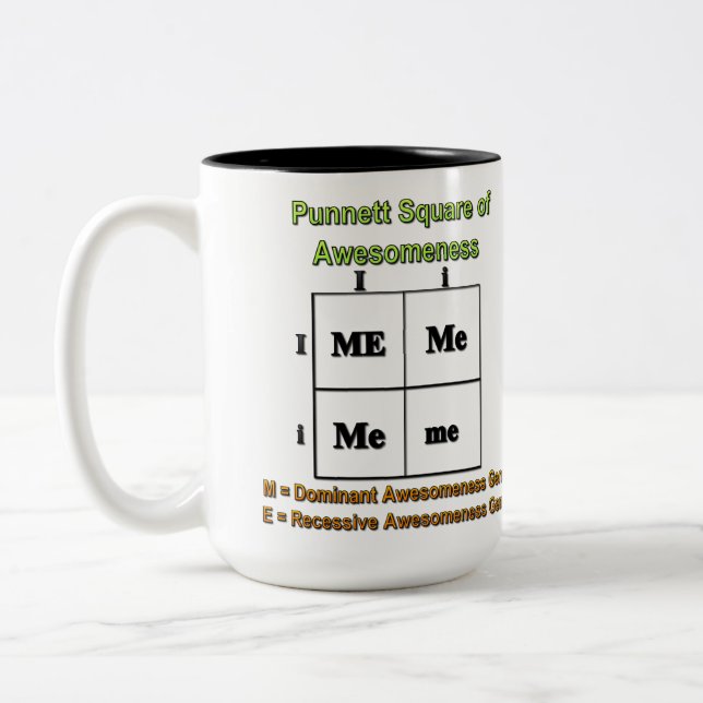 Punnett Square of Awesomeness Two-Tone Coffee Mug (Left)