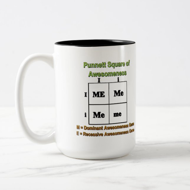 Punnett Square of Awesomeness Two-Tone Coffee Mug (Left)