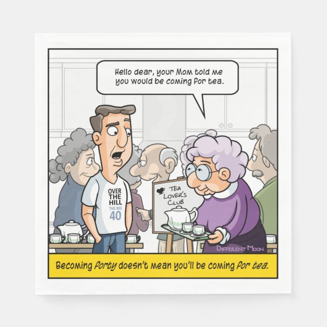 Punny 40th Birthday Party Napkins (Front)