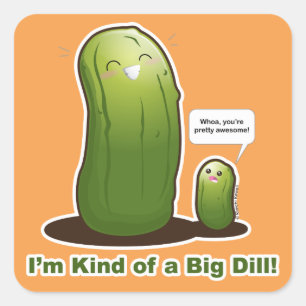 Punny Big Pickle Square Sticker