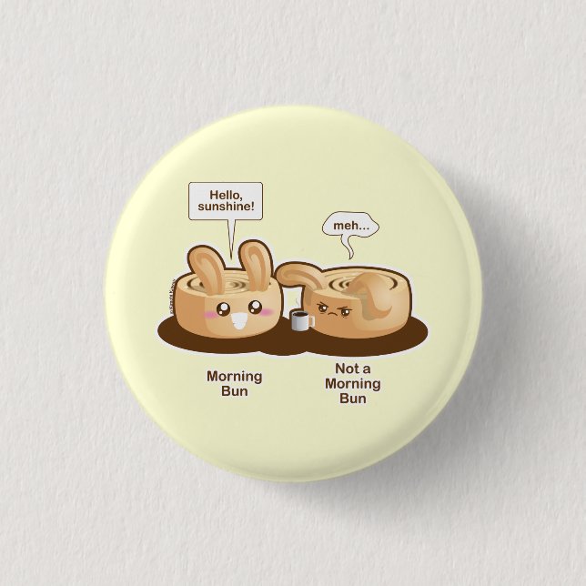 Punny Buns: Cute Morning Bunny 3 Cm Round Badge (Front)