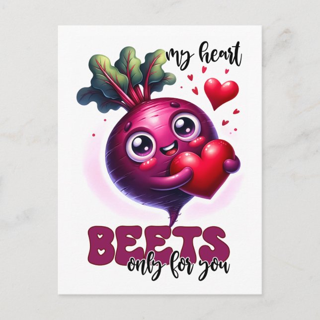 Punny My Heart Beets For You Only Postcard (Front)