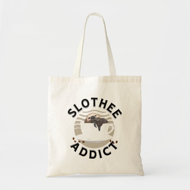 Punny Sloth And Coffee Lovers  Tote Bag (Front)