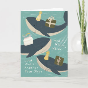 Punny Whale Celebrate Big Birthday Greeting Card