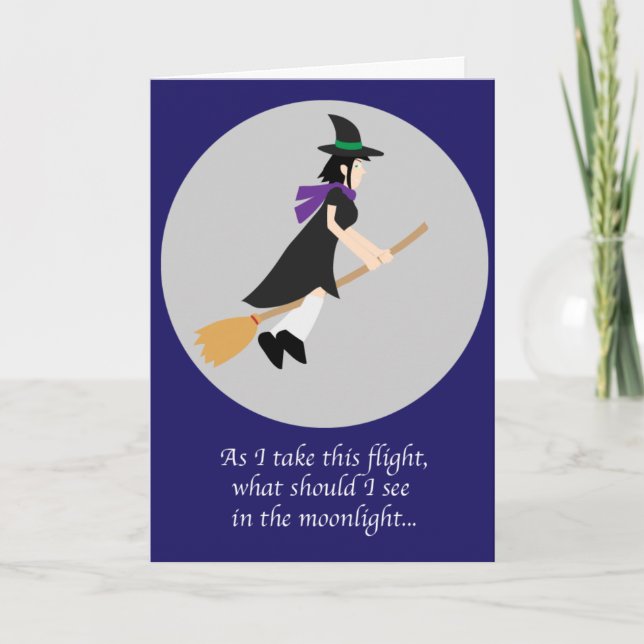 Punny Witch Halloween Card (Front)