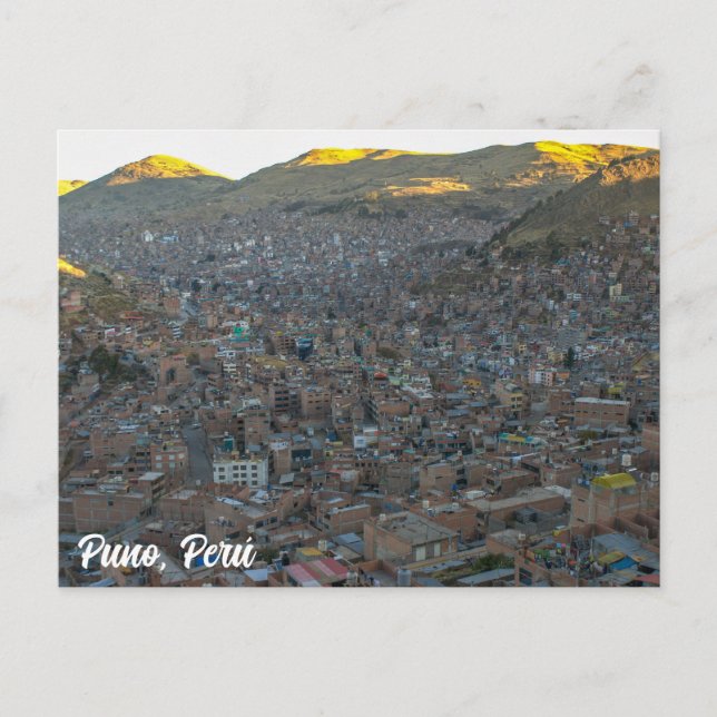 Puno, Perú, Mirador de Puma / City View Postcard (Front)