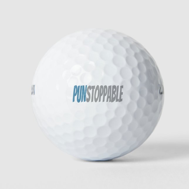 punstoppable love puns dad joke funny golf balls (Front)