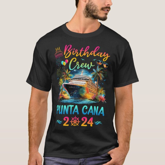 Punta Cana 2024 Vacation Birthday Crew Trip Matchi T-Shirt (Front)