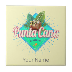 Punta Cana Caribbean Dominican Republic Retro Tile