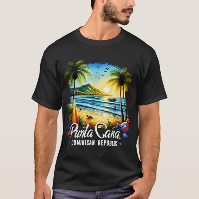 Punta Cana Dominican Beach Vacation Family  T-Shirt (Front)