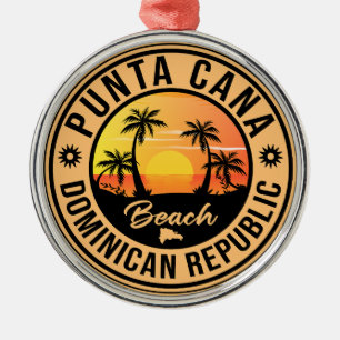 Punta Cana Dominican Beach Vintage Retro Metal Tree Decoration