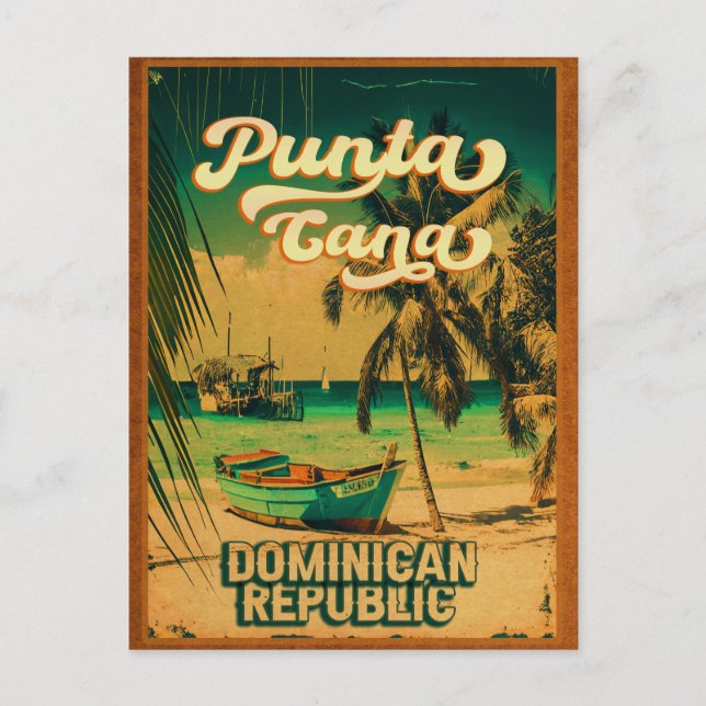 Punta Cana Dominican - Family Vacation Vintage 60s Postcard (Front)