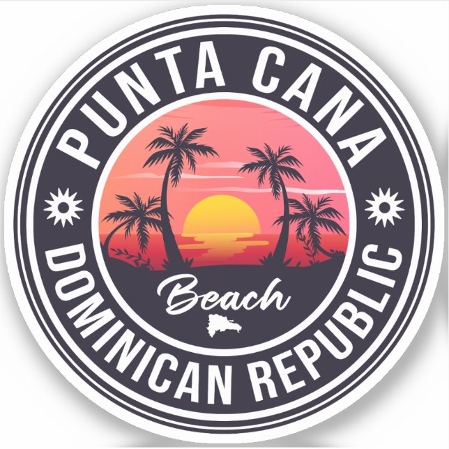 Punta Cana Dominican Palm Tree Beach Vintage (Front)