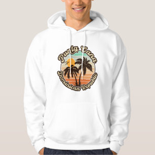 Punta Cana Dominican Palm Tree Retro Sunset 80s Hoodie