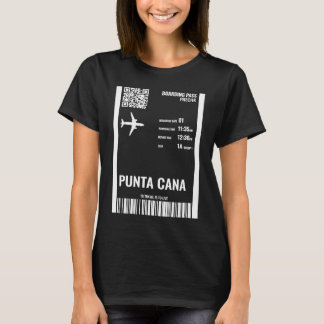 Punta Cana Dominican Republic Boarding Pass Airlin T-Shirt