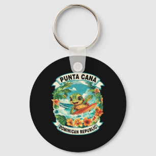 Punta Cana Dominican Republic Cute Sea Turtle Surf Key Ring