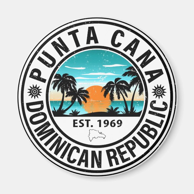 Punta Cana Dominican Republic Family Souvenir 80s Magnet (Front)