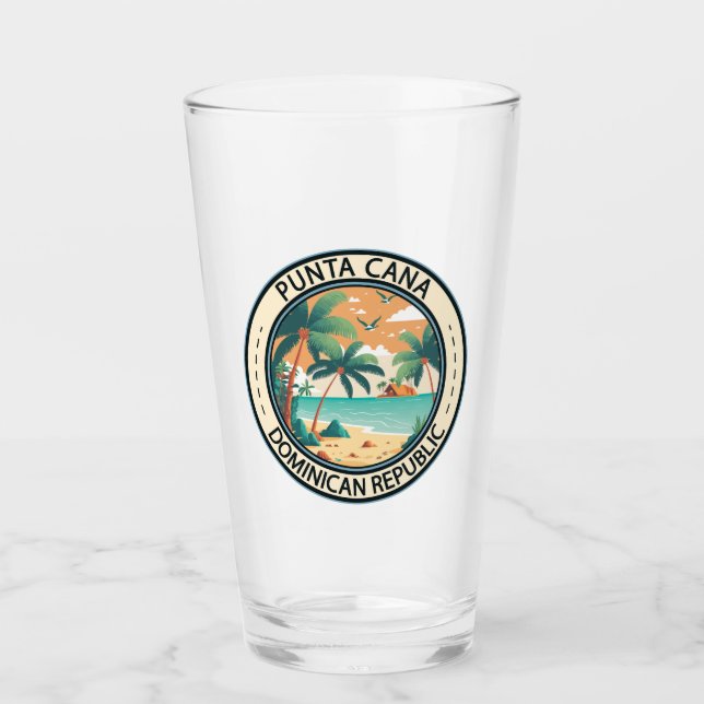 Punta Cana Dominican Republic Hut Badge Glass (Front)