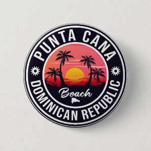 Punta Cana Dominican Republic - Retro Souvenir 80s 6 Cm Round Badge