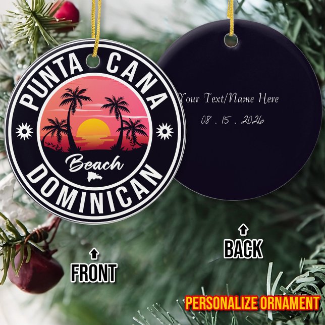 Punta Cana Dominican Republic - Retro Souvenir 80s Ceramic Tree Decoration (Creator Uploaded)