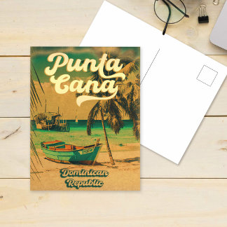 Punta Cana Dominican Republic - Retro Souvenir 80s Postcard