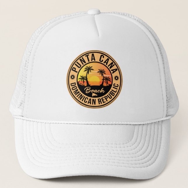 Punta Cana Dominican Republic - Retro Souvenir 80s Trucker Hat (Front)