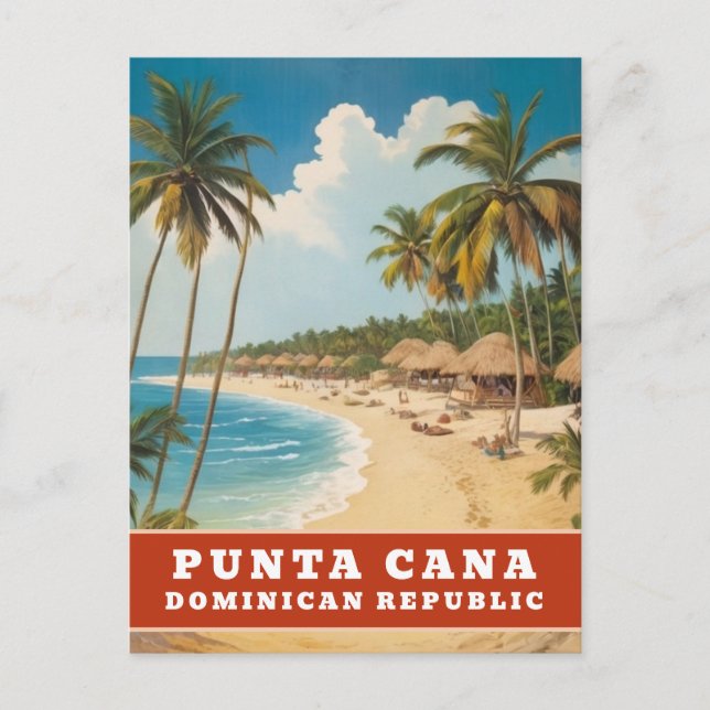 Punta Cana Dominican Republic Retro Vintage Travel Postcard (Front)