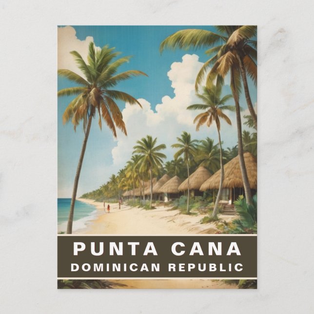 Punta Cana Dominican Republic Retro Vintage Travel Postcard (Front)