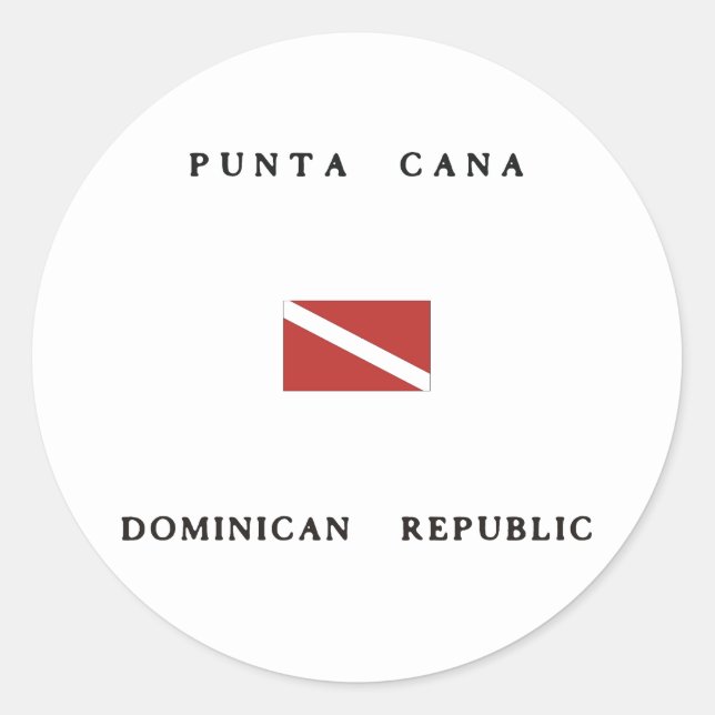 Punta Cana Dominican Republic Scuba Dive Flag Classic Round Sticker (Front)