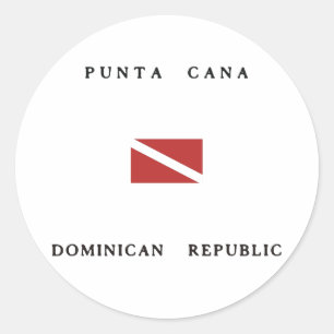 Punta Cana Dominican Republic Scuba Dive Flag Classic Round Sticker