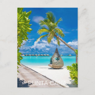 Punta Cana Dominican Republic Travel Art Vintage Postcard