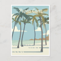 Punta Cana Dominican Republic Travel Art Vintage