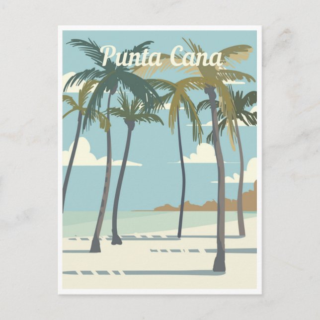 Punta Cana Dominican Republic Travel Art Vintage Postcard (Front)
