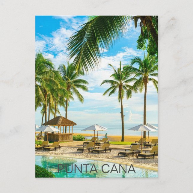 Punta Cana Dominican Republic Travel Art Vintage Postcard (Front)