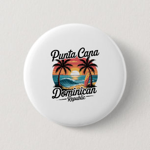 Punta Cana Dominican Republic Tropical Beach Vacat 6 Cm Round Badge