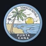 Punta Cana Dominican Republic Vintage Magnet<br><div class="desc">Punta Cana vector art design. The Bávaro area and Punta Cana combine to form what's known as La Costa del Coco,  or the Coconut Coast,  an area of lavish,  all-inclusive resorts.</div>