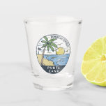 Punta Cana Dominican Republic Vintage Shot Glass<br><div class="desc">Punta Cana vector art design. The Bávaro area and Punta Cana combine to form what's known as La Costa del Coco,  or the Coconut Coast,  an area of lavish,  all-inclusive resorts.</div>