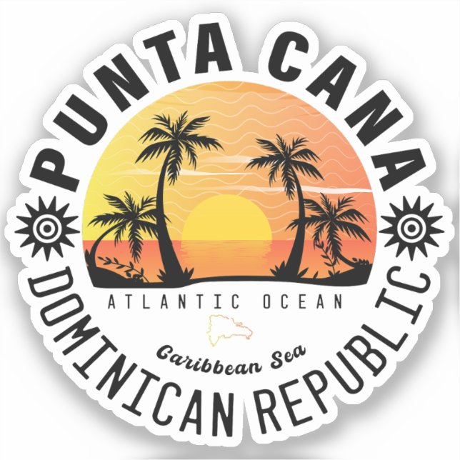 Punta Cana Dominican Retro Sunset Souvenir 60s (Front)