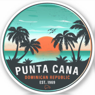 Punta Cana Dominican Retro Sunset Souvenir 80s
