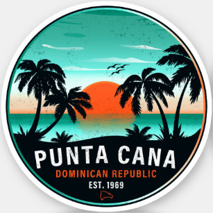 Punta Cana Dominican Retro Sunset Souvenir 80s