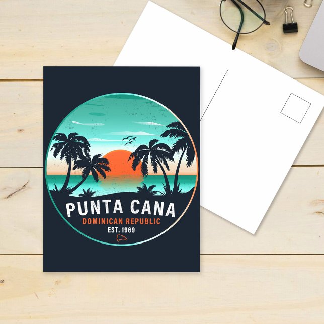 Punta Cana Dominican Retro Sunset Souvenir 80s Postcard (Creator Uploaded)