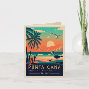 Punta Cana DR Retro Sunset Souvenirs 1960s Card