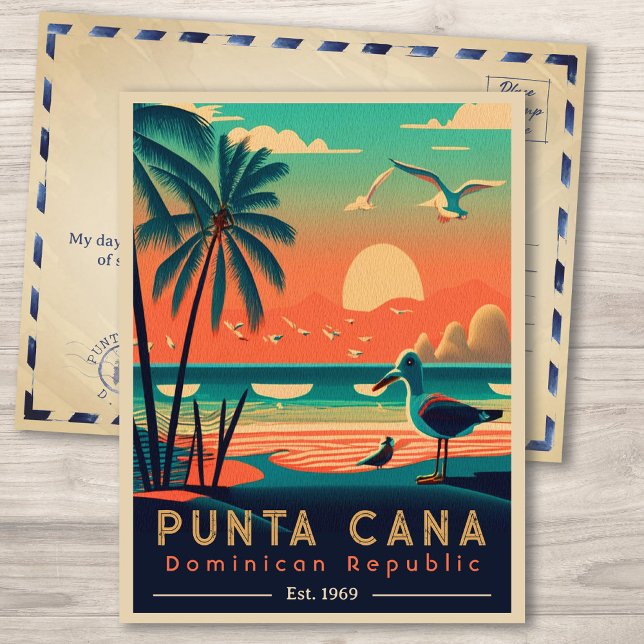 Punta Cana DR Retro Sunset Souvenirs 1960s Postcard (Creator Uploaded)