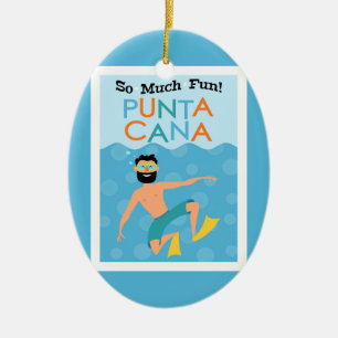 Punta Cana Fun Hipster Travel Ceramic Tree Decoration