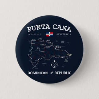 Punta Cana Map 6 Cm Round Badge