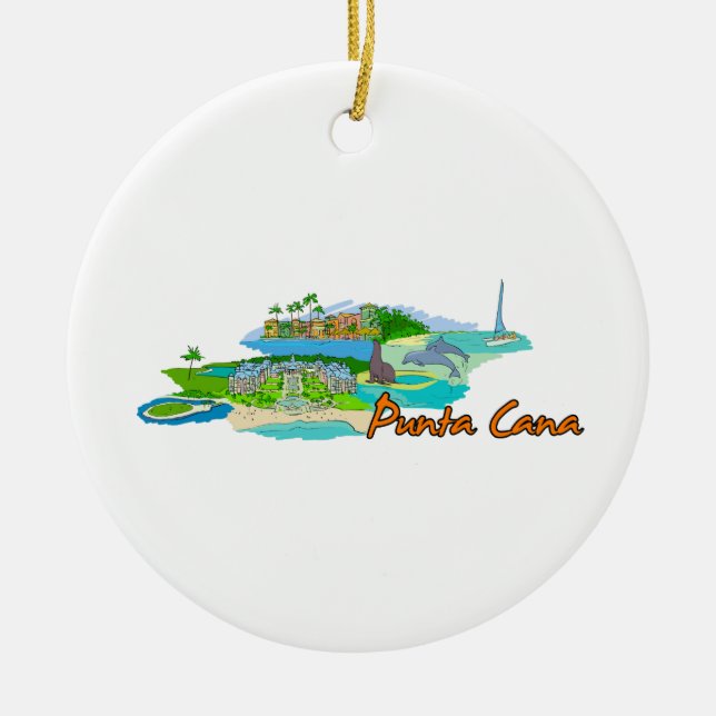 Punta Cana - Mexico.png Ceramic Tree Decoration (Front)